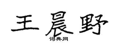 袁強王晨野楷書個性簽名怎么寫