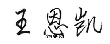駱恆光王恩凱行書個性簽名怎么寫