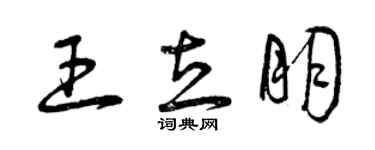 曾慶福王立朋草書個性簽名怎么寫