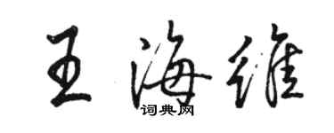 駱恆光王海維行書個性簽名怎么寫