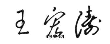 駱恆光王宏濤草書個性簽名怎么寫