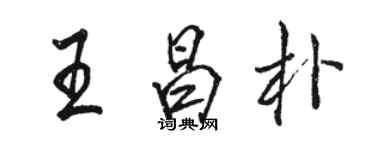 駱恆光王昌朴行書個性簽名怎么寫