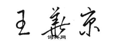 駱恆光王華京草書個性簽名怎么寫