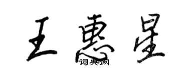 王正良王惠星行書個性簽名怎么寫