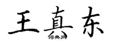 丁謙王真東楷書個性簽名怎么寫