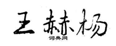 曾慶福王赫楊行書個性簽名怎么寫