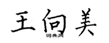 何伯昌王向美楷書個性簽名怎么寫