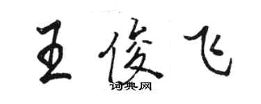 駱恆光王俊飛行書個性簽名怎么寫