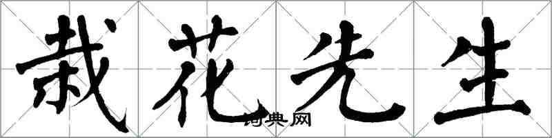 翁闓運栽花先生楷書怎么寫