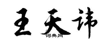 胡問遂王天諱行書個性簽名怎么寫