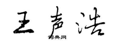 曾慶福王聲浩行書個性簽名怎么寫