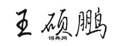 駱恆光王碩鵬行書個性簽名怎么寫