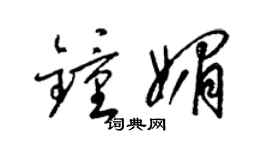 梁錦英鍾媚草書個性簽名怎么寫