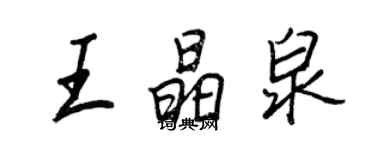 王正良王晶泉行書個性簽名怎么寫