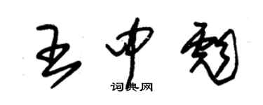 朱錫榮王中彪草書個性簽名怎么寫