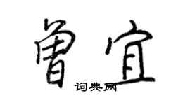 王正良曾宜行書個性簽名怎么寫