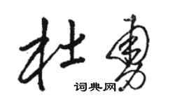 駱恆光杜勇草書個性簽名怎么寫