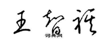 梁錦英王智祺草書個性簽名怎么寫
