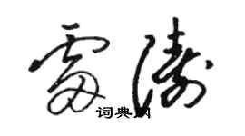 駱恆光雷濤草書個性簽名怎么寫