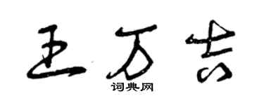 曾慶福王萬吉草書個性簽名怎么寫