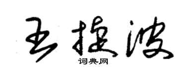 朱錫榮王捷波草書個性簽名怎么寫