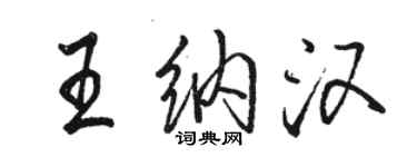 駱恆光王納漢行書個性簽名怎么寫