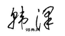 駱恆光韓澤草書個性簽名怎么寫