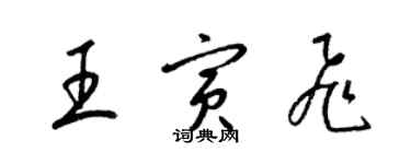 梁錦英王寅飛草書個性簽名怎么寫