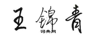 駱恆光王錦青行書個性簽名怎么寫