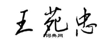 王正良王苑忠行書個性簽名怎么寫