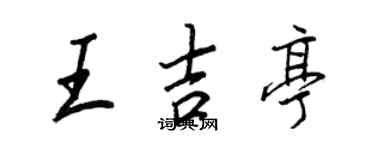 王正良王吉亭行書個性簽名怎么寫