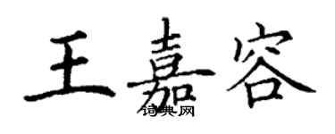 丁謙王嘉容楷書個性簽名怎么寫