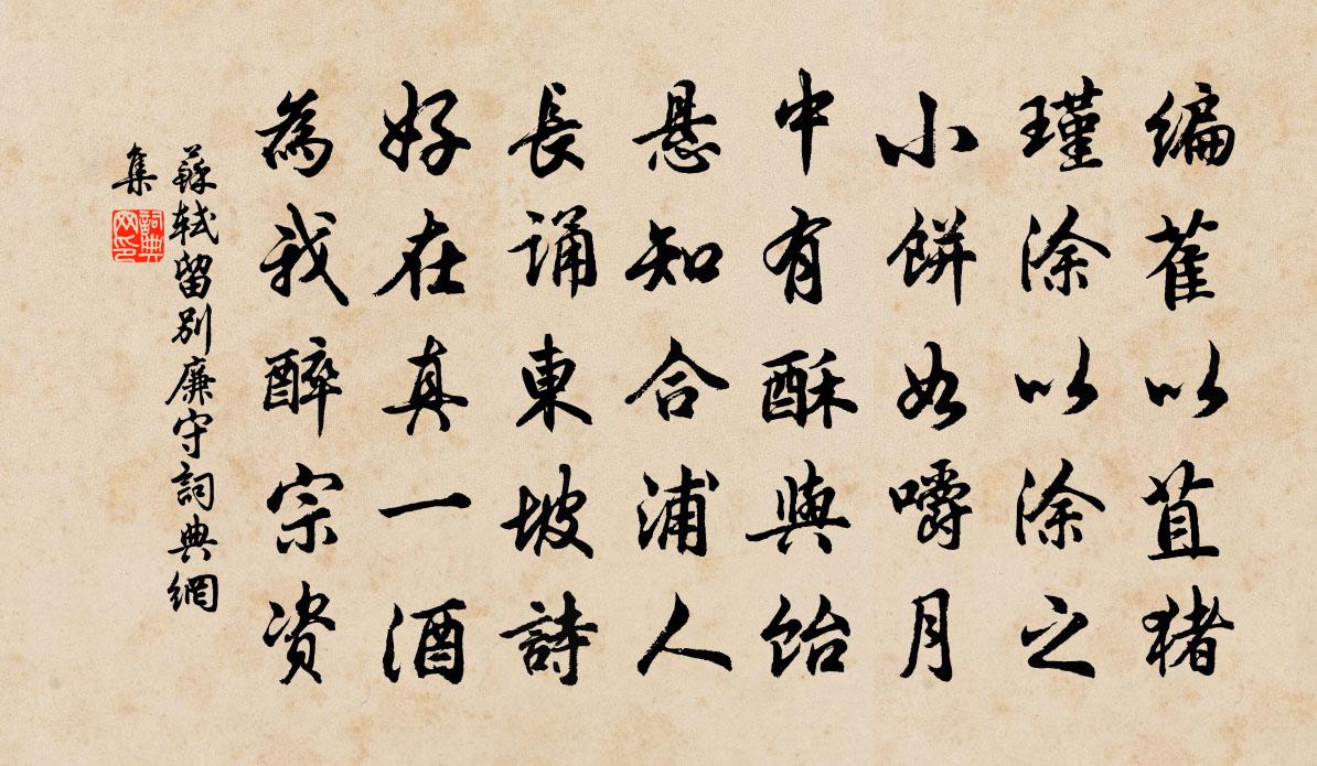 蘇軾留別廉守書法作品欣賞