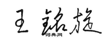 駱恆光王銘旋草書個性簽名怎么寫
