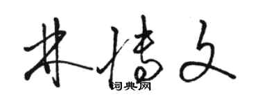 駱恆光林博文草書個性簽名怎么寫