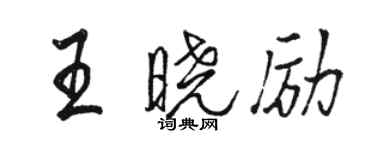 駱恆光王曉勵行書個性簽名怎么寫