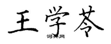 丁謙王學苓楷書個性簽名怎么寫