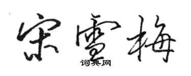 駱恆光宋雪梅行書個性簽名怎么寫