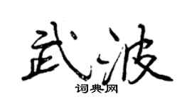 曾慶福武波行書個性簽名怎么寫