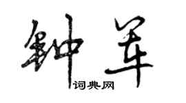 曾慶福鍾軍行書個性簽名怎么寫