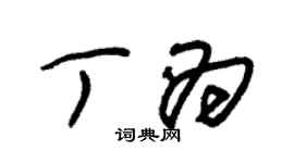 朱錫榮丁為草書個性簽名怎么寫