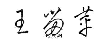 駱恆光王留苹草書個性簽名怎么寫