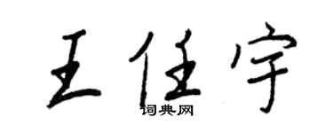 王正良王任宇行書個性簽名怎么寫