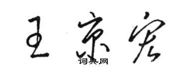 駱恆光王京宏草書個性簽名怎么寫