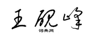 梁錦英王硯峰草書個性簽名怎么寫
