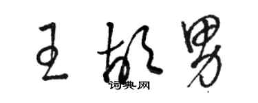 駱恆光王胡男草書個性簽名怎么寫