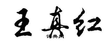 胡問遂王真紅行書個性簽名怎么寫