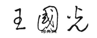 駱恆光王國光草書個性簽名怎么寫