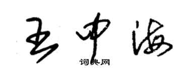 朱錫榮王中海草書個性簽名怎么寫