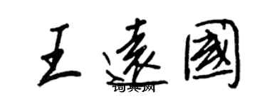 王正良王遠國行書個性簽名怎么寫